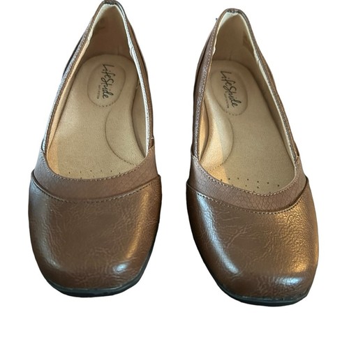 Lifestride Deja Vu Flat Loafer Comfort Shoe Slip On Brown Tan NEW Size 6.5 - Picture 5 of 11