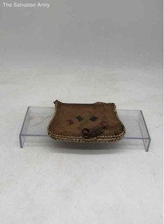 Brown Leather Native American Lightweight Classic Medicine Bag With Flags