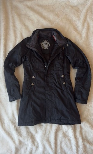 Helly Hansen Black Damask Pattern Winter Coat Jacket XS