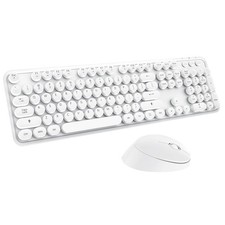 Wireless Keyboard Mouse Combo, 104 Keys Cute Colorful Keyboard with Number Pa...