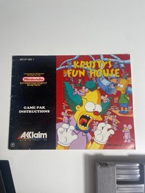 Krusty&rsquo;s Fun House Nintendo NES Authentic w Manual & Cover Ex