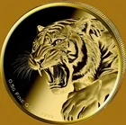 2025 Liberia 9999 Gold Coin Majestic Tiger Africa Big Cat $25 Proof Wildlife WWF