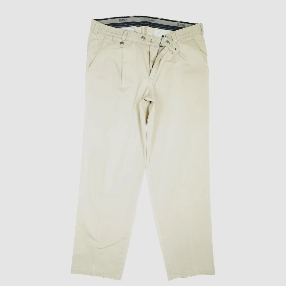 Eurex by BRAX 52 L30 Jeans Hose Beige Herren Stretch Straight Leg Chino W36 L - Bild 1 von 4