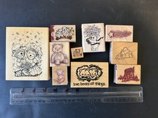 Rubber Stamp Lot of 10 Bears Mix Brands Vintage Combine Ship Stampin Up Hero 10