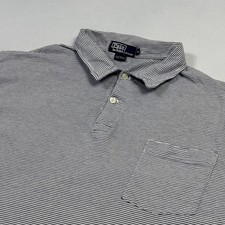 Polo Ralph Lauren Polo Shirt Cotton Short Sleeve Striped Blue White Men's XL