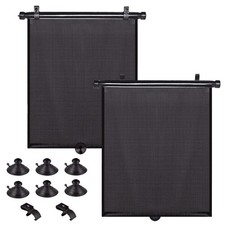 Car Side Window Shades, 2 Pack Retractable Roller Sun Shades, 18 x 20 in