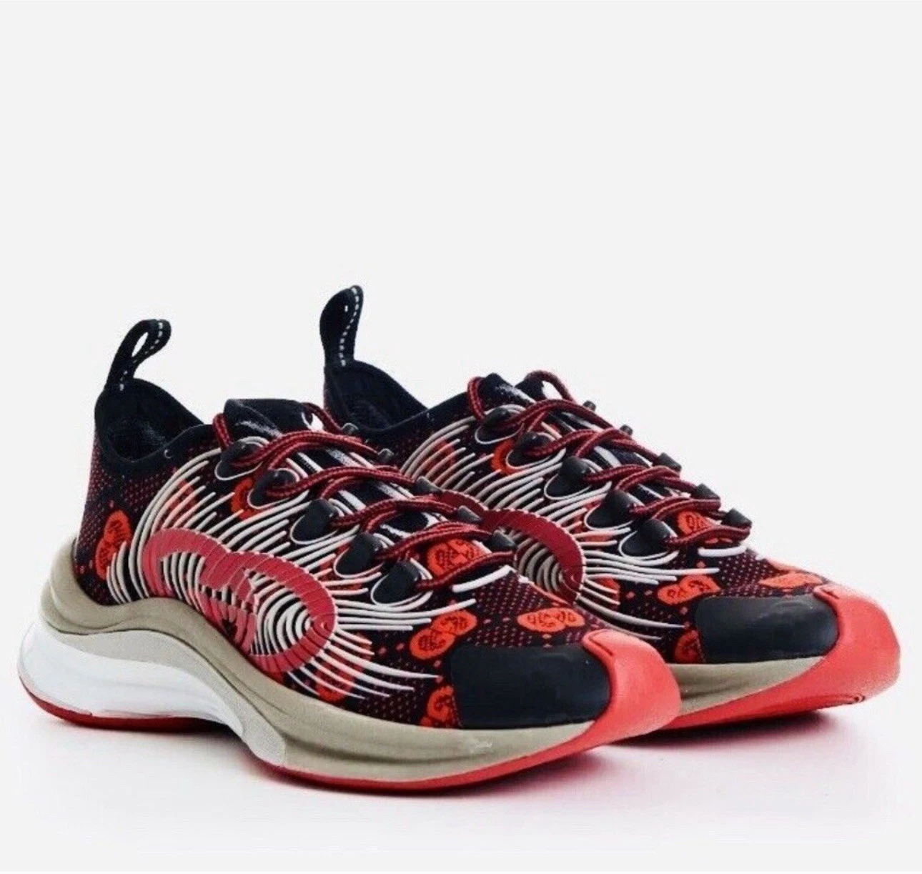 Neuf ! Baskets GUCCI homme GG technique tricot run 8,5