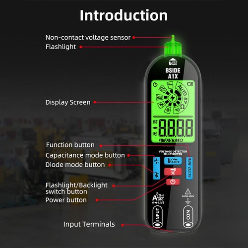Fully Automatic Digital Multimeter Anti-Burn Intelligent AC/DC Multimetro0YCr - Picture 8 of 13
