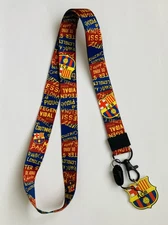 FC Barcelona Football Soccer Lanyard ID Holder, FCB Barcelona Lanyard Keychain.