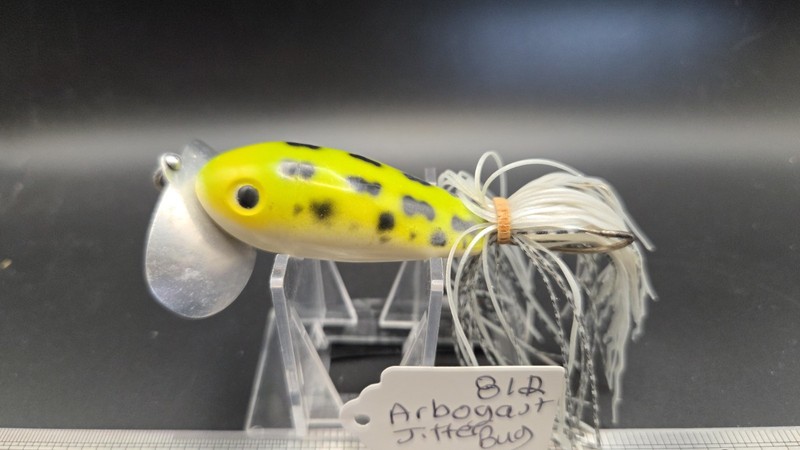 812   Vintage Jitterbug Fred Arbogast, Odd Shape, Tail and Hook set up