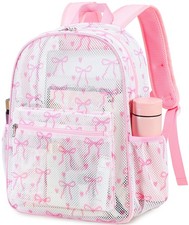 LEDAOU Mesh Backpack for Kids Girls Semi-Transparent Mesh School Backpack Bo