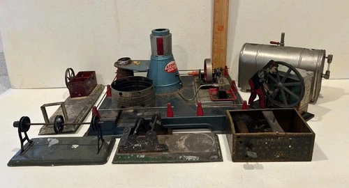 Vintage~Line Mar/Marx~ATOMIC REACTOR Tin Toy~Steam Engine and other Tin Toys LOT