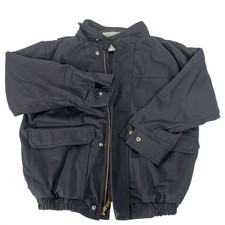 Bulwark UltraSoft Jacket Mens Large Blue FR Bomber Canvas Work Zip JLJ8NV7