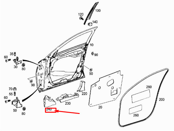 NEW MERCEDES-BENZ C W205 FRONT LEFT DOOR REINFORCEMENT A2057270516 
