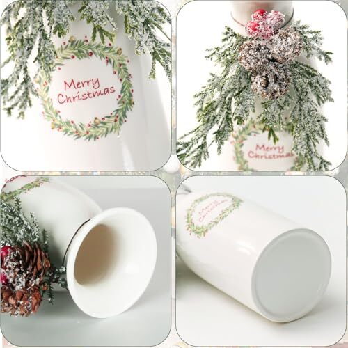 Ceramic Vases Christmas Decorations Set for Indoor Home Decor - Farmhouse - Picture 3 of 8