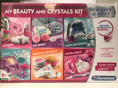 Clementoni 6 in 1 My Beauty & Crystals Kit (8+ Jahre) WISSENSCHAFT UND SPIEL Neu Gratis
