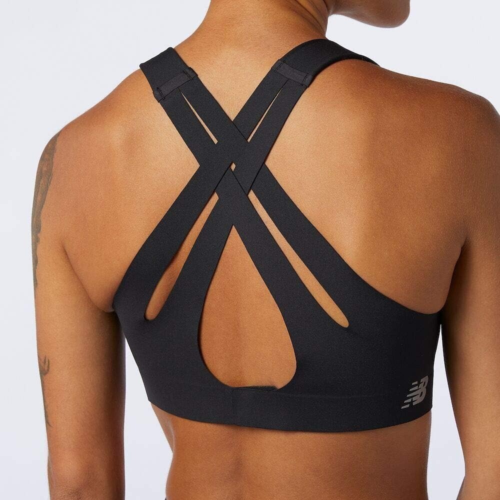 New Balance Women's Fortiflow High Impact Black Sports Bra L33725 Size 36C