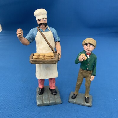 Vintage Blei Spielzeug Figuren einfach Simon Pie Mann und Junge selten 60er Jahre