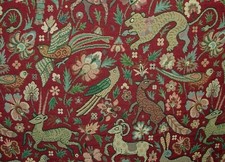 Tapestry Curtain Upholstery Fabric Tudor Forest Bordeaux Cushions Table Runner