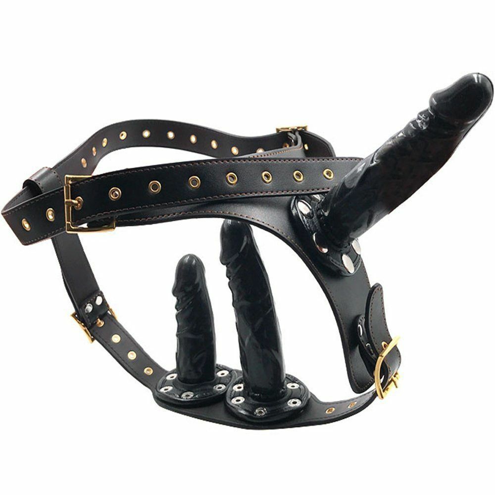 Set BDSM 3 Plugs + Harnais Amovible - Pour Femmes - Neuf Non Ouvert
