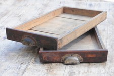 2x Oryginalna szuflada Drewniana skrzynka na listy z drukarni Drewniana szuflada Dekoracja!