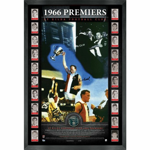 ST KILDA 1966 VFL/AFL PREMIERS DARYL BALDOCK HAND SIGNED FRAMED LIMITED PRINT - Picture 2 of 2