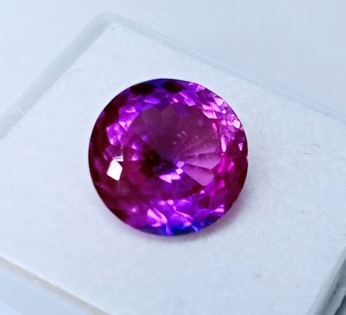 Piedra preciosa suelta redonda de zafiro Montana rosa púrpura natural de 8,85... - Imagen 9 de 12