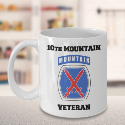 10th mountain coffee mug Black Mug 15oz - Army - 10th Mountain Division - Climb to Glory main image 1