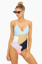NWT 285 Sz S Mara Hoffman Neopolitan One Piece Swimsuit