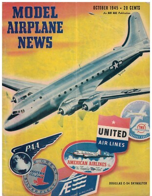 Oct 1945  issue of  Model Airplane News Douglas C-54 Skymaster