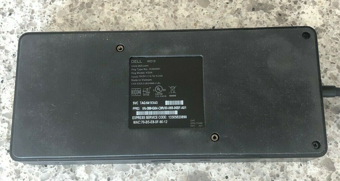 Dell WD19 K20A 3 USBC Docking Station w/180W Power Supply Adapter eBay