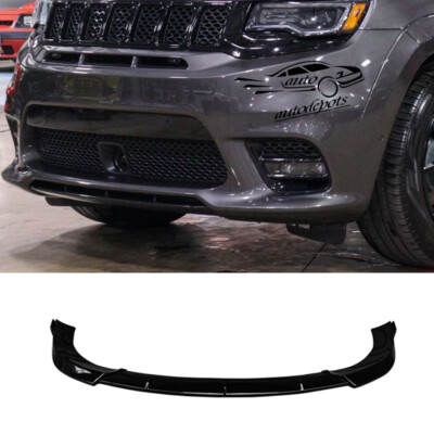 Glossy Black Front Bumper Lip Fits 2014-2021 Jeep Grand Cherokee SRT Trackhawk