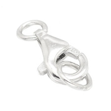 Karabinerverschluss 925er Sterling Silber mit öse 10mm Schmuckverschluss Silber1