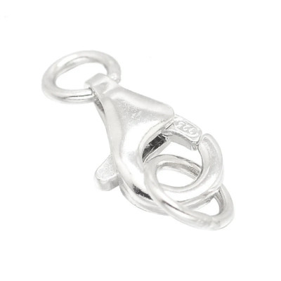 Karabinerverschluss 925er Sterling Silber mit öse 10mm Schmuckverschluss Silber1