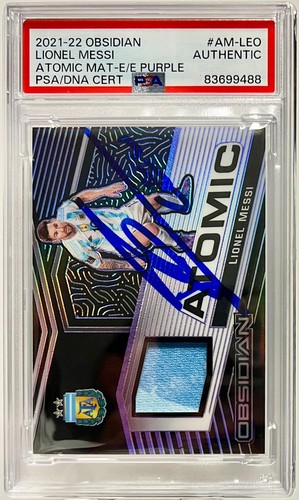 2022-23 Obsidian Atomic FIFA Patch Auto Lionel Messi /75 #AM-LEO PSA Authentic