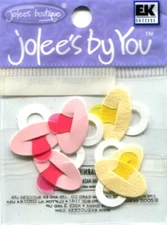 Baby Pacifiers, Pink, scrapbook embellishment Jolee's by You JJGA033