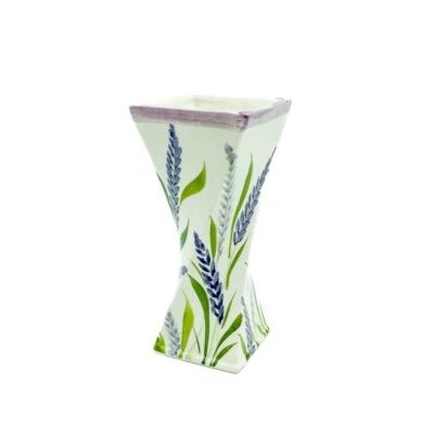 BASSANO KERAMIK BLUMENVASE SCHÖNES ALVENDEL MOTIV 24 CM HOCH NEU - Bild 1 von 2