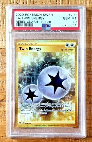 *PSA 10 GEM MINT* Twin Energy 209/192 Rebel Clash "Full Art Secret Rare" Pokemon