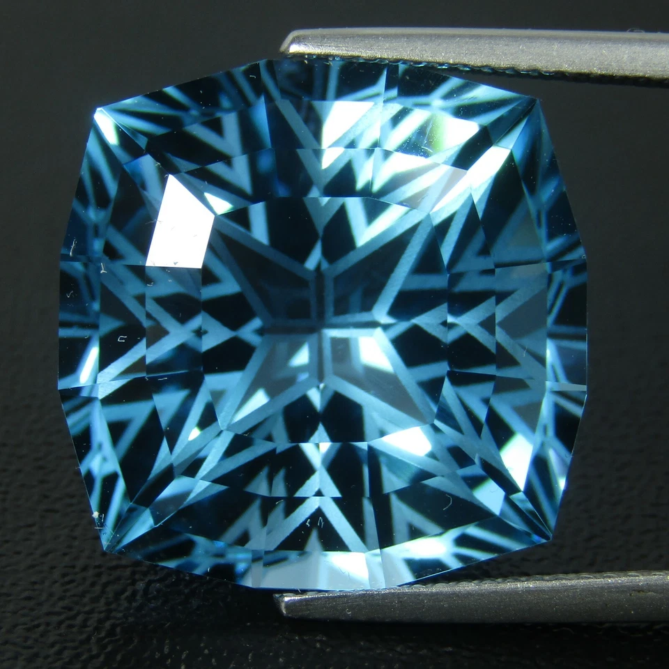 Cojín 38,85 quilates natural excelente topacio azul 18,8 mm corte mágico piedras preciosas sueltas Foto 3 de 4