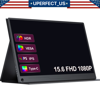 15.6'' Portable Display 1920*1080 Monitor HD USB-C For Raspberry Pi 3 4 Laptop PC