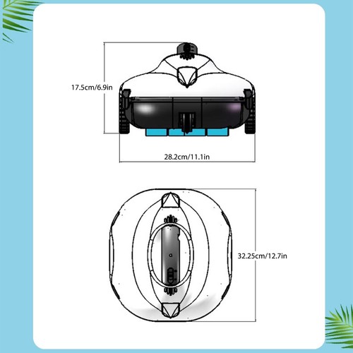 Cordless Robotic Pool Cleaner Self-Parking Pool Vacuum Cleaner Robot K5B3 - Picture 3 of 10