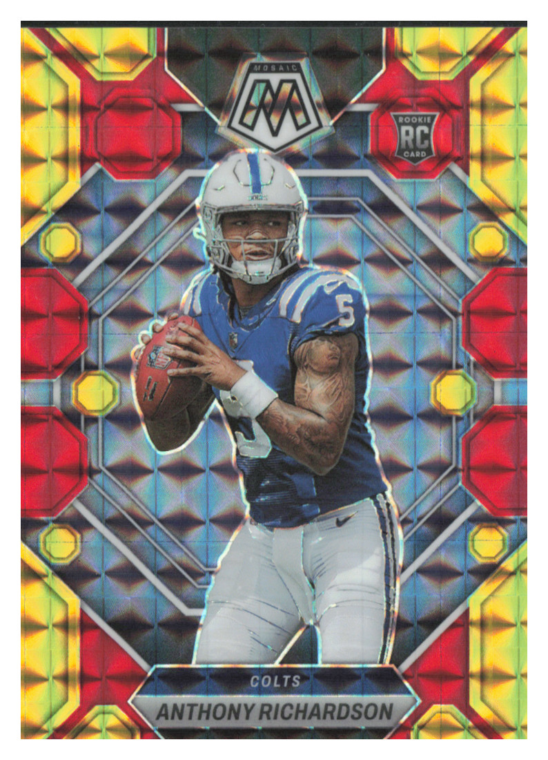 2023 Mosaic Choice Fusion Red & Yellow Prizm #282 Anthony Richardson /80 Rookie