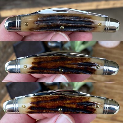 GEC 620220 GREAT EASTERN CUTLERY SAMBAR STAG POCKET EASY HALF CONGRESS KNIFE 62