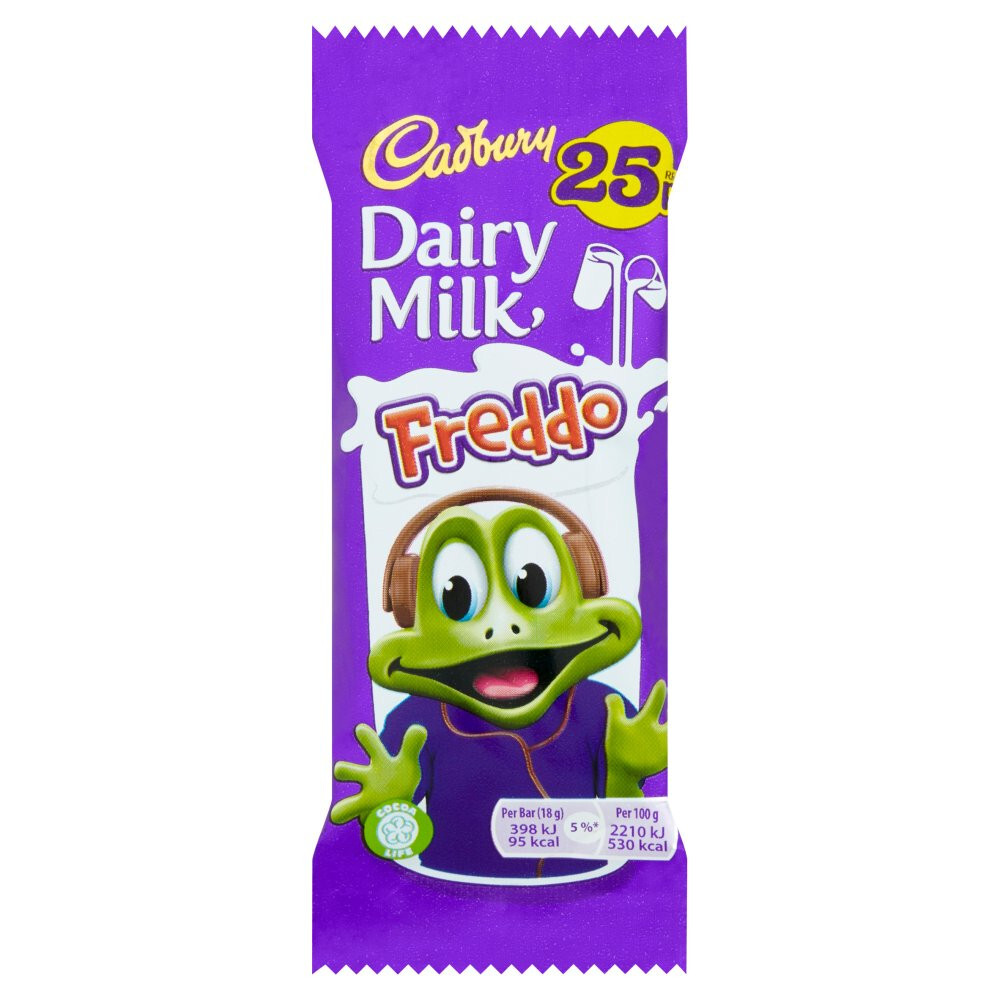 CADBURYS FREDDO CHOC BARS X 60 BOX, CHOCOLATE RETRO SWEETS SNACKS PARTY BAGS