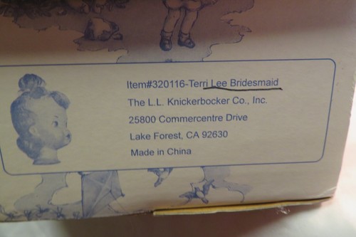 BAMBOLA DI PLASTICA TERRI LEE BRIDESMAID 16" #320116 IOB CON CACAO QUASI NUOVA EDIZIONE LIMITATA - Foto 7 di 7