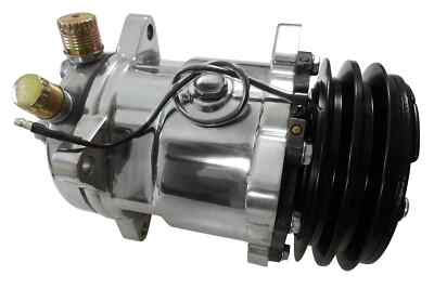 Sanden Style 508 12V Polished Aluminum V-Belt Air Conditioning AC ...