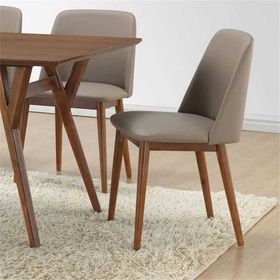 Стул обеденный боковой Baxton Studio Lavin искусственная кожа бежевый (комплект из 2) - Изображение 2 из 4