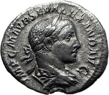 SEVERUS ALEXANDER 223AD Silver Genuine Ancient  Roman Coin Jupiter Zeus i60441
