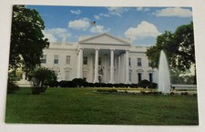 Vintage chrome Postcard c1960s ~ North Portico of The White House~ Washington DC