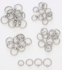 10pcs Steel Captive Bead Rings 10g,12g,14g,16g,18g Wholesale Lot Body Jewelry